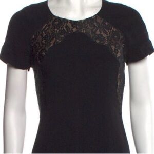 Rebecca Taylor Black Dress with Lace Trim